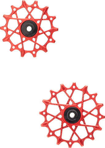 Garbaruk Juego de poleas de cambio de 14 + 16 dientes para SRAM Eagle Transmiss - red | 14 dientes (polea guía), 16 dientes (polea tensora)