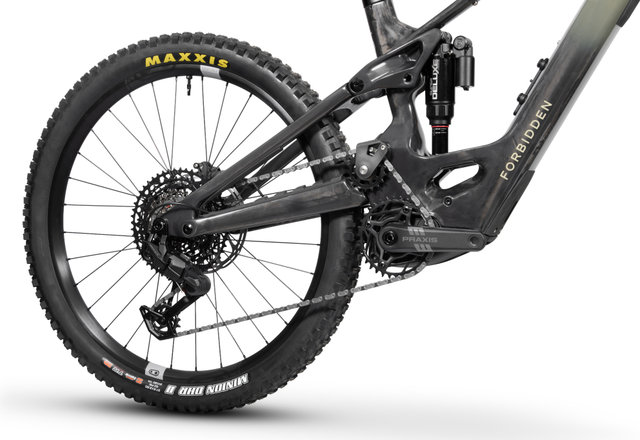 FORBIDDEN Vélo tout-terrain électrique Druid E T4 Carbon 29"/27,5" - sandstorm | S | 29" (avant), 27,5" (arrière) | 160 mm | 44 mm