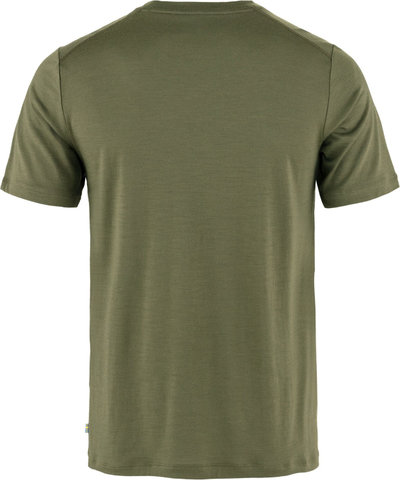Fjällräven Camiseta Abisko Wool Logo - laurel green | L