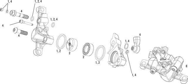 SRAM Ersatzteile XX (2012-2016)/XX World Cup (2012) Aluminium Bremssattel - 1/universal