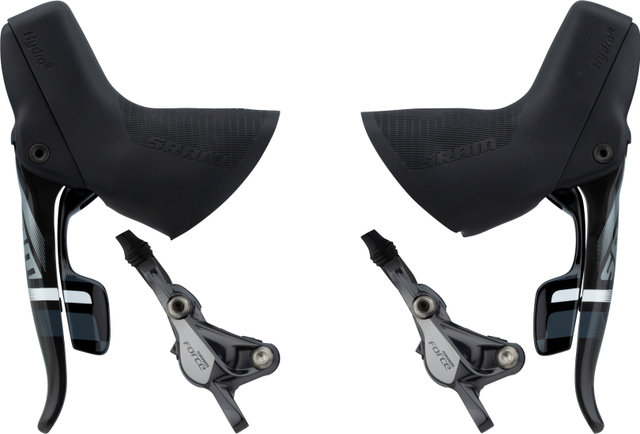 SRAM Set frenos disco hidr. Force 22 d+t c. man. cambios/frenos DoubleTap® - ice grey anodized | Set