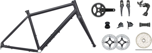 bc original Kit de Cadre Flint 28" avec Groupe Shimano GRX RX810 - schwarz | M | Axe Traversant 12 mm