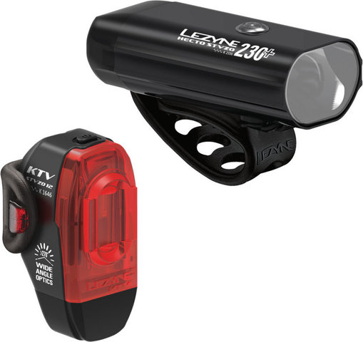 Lezyne Conjunto de Iluminación Hecto 230+ KTV con Homologación StVZO - negro