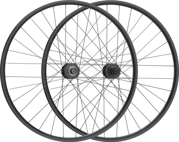 bc basic Urban Deore Disc Center Lock P-22 28" Laufradsatz - schwarz/28" Satz (VR 12x100 Dynamo + HR 10x135) Shimano Micro Spline