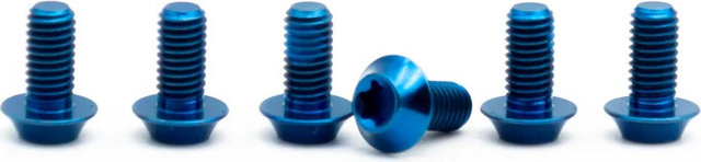 OAK Components Juego de Tornillos de titanio M5x10 para Disco de freno 6 agujeros - blue