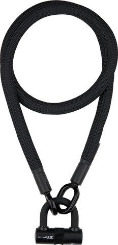 tex-lock eyelet Kettenschloss + U/X-lock Mini-Bügelschloss - onyx black/120 cm