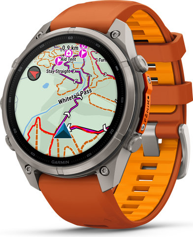 Garmin fēnix 9 Pro – inReach AMOLED Titan 47 mm Multisport-Smartwatch - autumn orange-spark orange