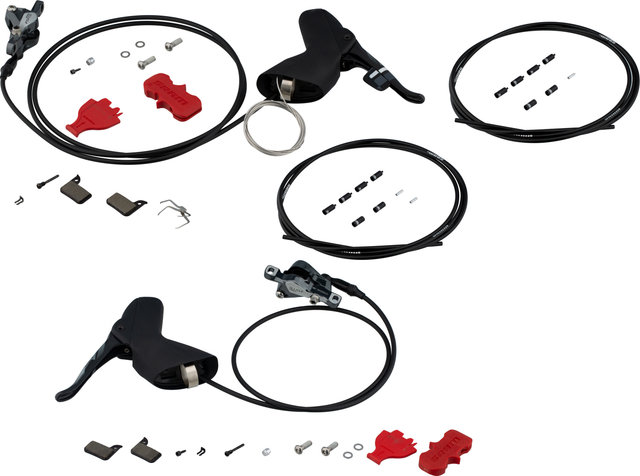 SRAM Set frenos disco hidr. Force 1 d+t c. man. cambios/frenos DoubleTap® - ice grey anodized | Set