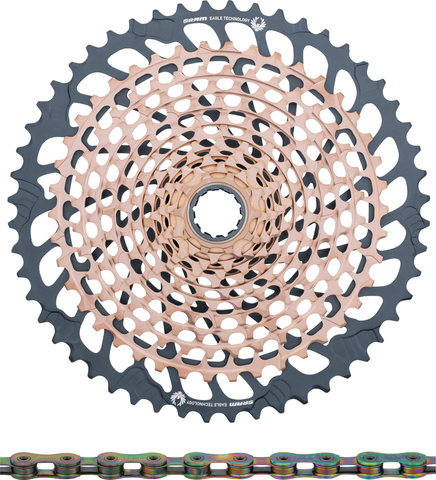SRAM Kit d'Usure Cassette XX1 Eagle XG-1299 + Chaîne PC XX1 Eagle 12vit. - copper - XX1 rainbow/126/10-52