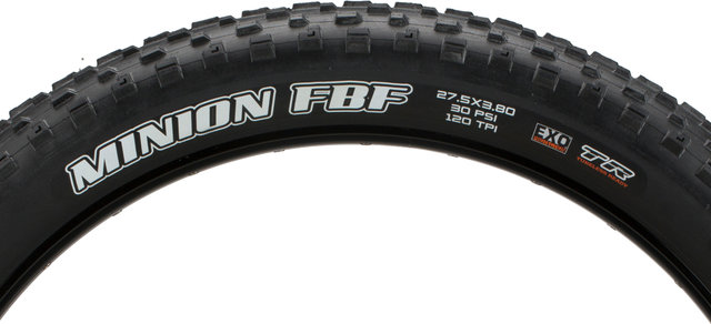 Maxxis Pneu souple Fatbike Minion FBF EXO TR 27,5+ - emballage atelier - noir/97 mm/3.8 /27.5 /97-584 Maxxis Pneu souple Fatbike Minion FBF EXO TR 27,5+ - emballage atelier - noir/97 mm/3.8 /27.5 /97-584