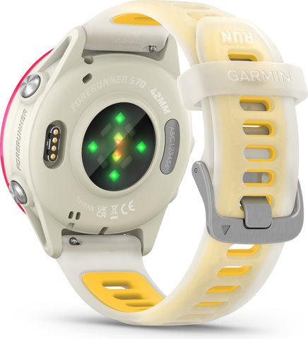 Garmin Forerunner 570 42 mm Smartwatch - bone-himbeerrot-transparent bone-mango