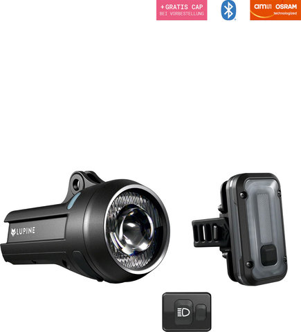 Lupine SL Grano F & Red Light Pro BT Bundle with StVZO - black | 1100