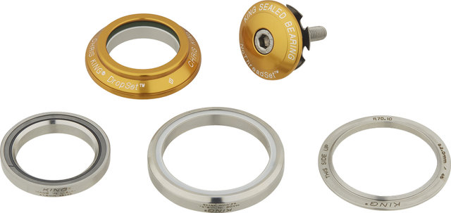 Chris King DropSet 2 IS42/28.6 - IS52/40 GripLock Headset - gold/1 1/8" - 1,5" tapered/IS42/28,6 - IS52/40