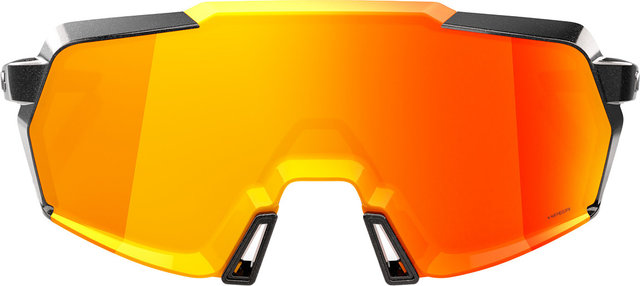 100% Gafas deportivas Korbin HiPER con lente espejo - gloss metallic black | hiper red multilayer mirror