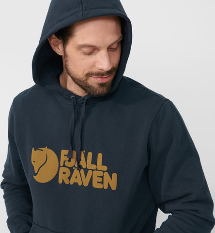 Fjällräven Logo Hoodie - dark navy | L