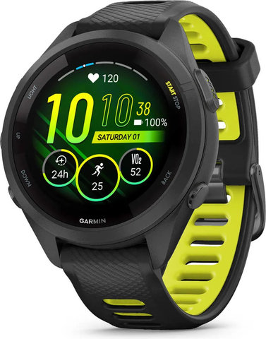 Garmin Forerunner 265S Smartwatch mit Schnellwechsel-Silikon-Armband 18 mm - schwarz