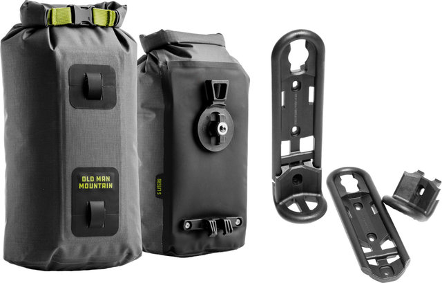 Old Man Mountain Bolsa de horquilla Hemlock 5 L con Flip Cages - gris-negro | 5 