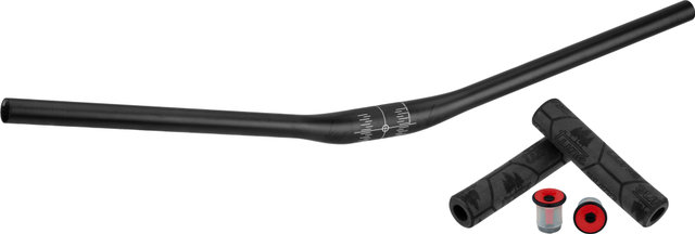 tune Kit de Guidon Courbé en Carbone MTB Low Riser - schwarz rot | 780 mm | 780 mm