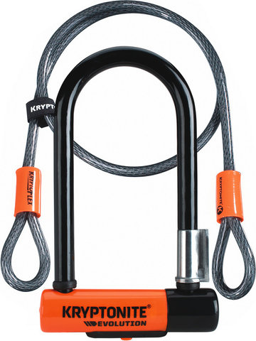 Kryptonite Evolution Mini 7 U-Lock with Kryptoflex® Cable - black-orange