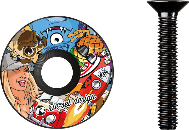 rie:sel design Capuchon de Direction stem:cap 1 1/8" - stickerbomb eyecatcher