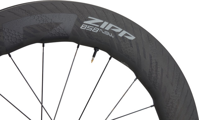 Zipp 858 NSW Carbon Tubeless Disc Center Lock Laufradsatz - black/142 mm/100 mm/28"/SRAM XDR/100 mm/SRAM XDR/100 mm/142 mm