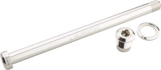 Burgtec Axe traversant arrière 180 mm x 12 mm, pas de filetage 1,00 mm - rhodium silver/148 mm