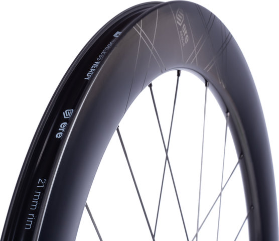 ERE Research Genus II AE65-R Carbon Disc Center Lock 28" Laufradsatz - black-black/Non Boost/28"/142 mm/100 mm/Shimano Road/Non Boost