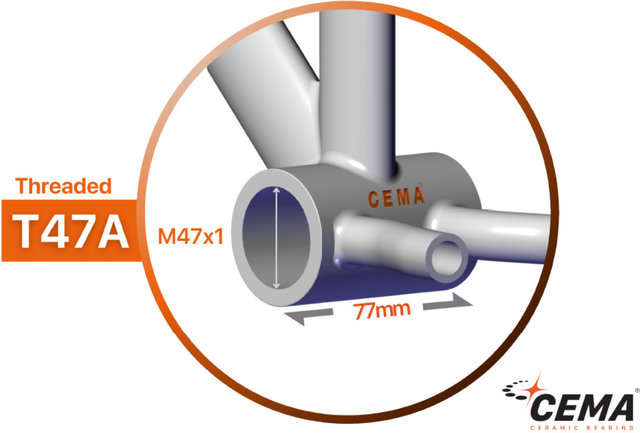 CEMA T47a for Shimano bottom bracket - schwarz | T47a