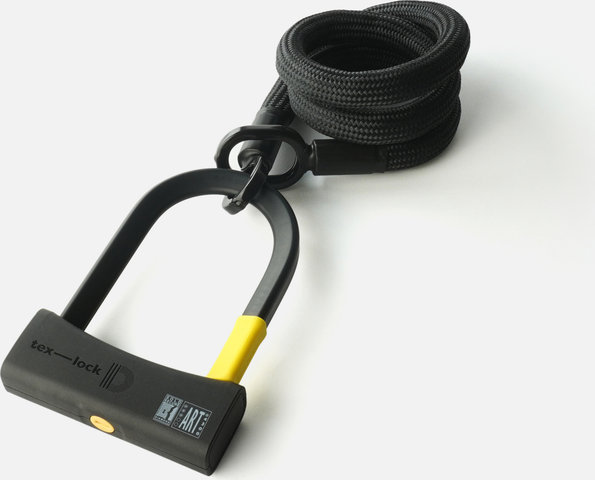tex-lock eyelet Kettenschloss + D-lock Mini-Bügelschloss - onyx black/120 cm