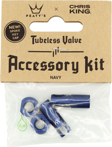 Peaty's Holeshot Fast Flow Tubeless-Ventil Ersatzteil Set - navy