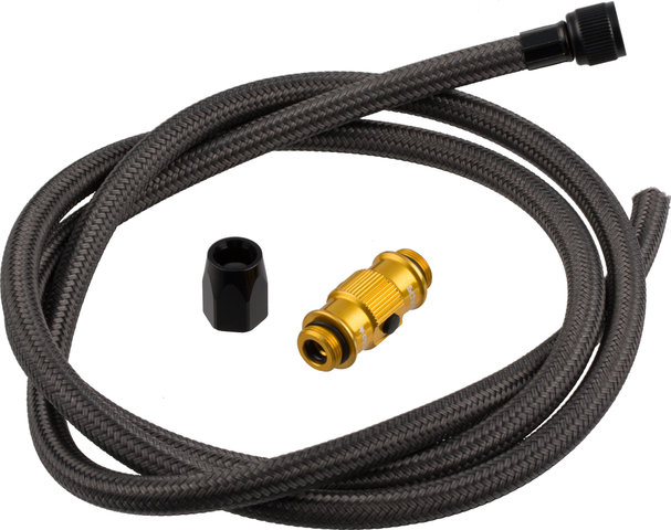 Lezyne Ventilschlauch mit ABS Flip-Thread Chuck für Pressure und MFD Pumpen - schwarz-gold