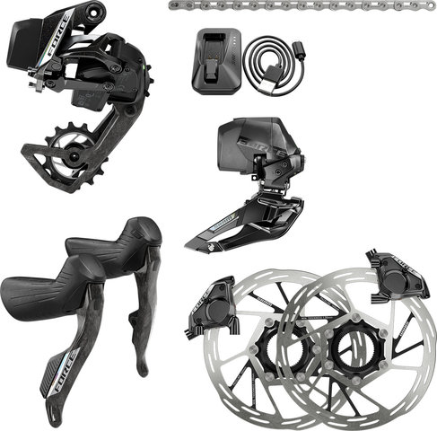 SRAM Force AXS HRD 2x12 Schaltgruppenset - black/ohne/ohne/Anlöt