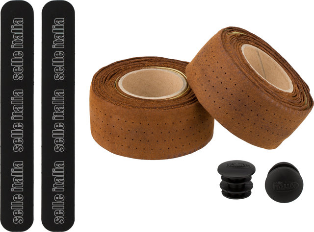 Selle Italia Cinta de manillar de cuero - marrón