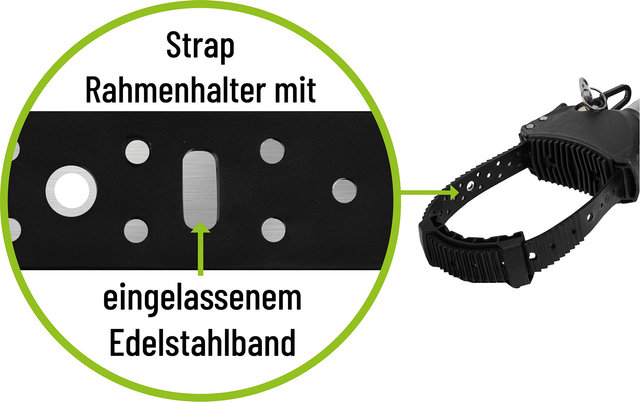 Eufab Strap frame holder on both sides - black-silver