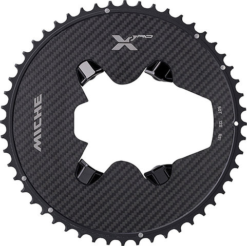 Miche X2-RD 12s Kettenblatt AL7075/Carbon CNC für Ultegra 8100 - schwarz | 52 | 52 Z