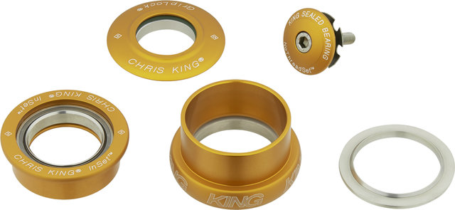 Chris King Juego de dirección InSet i5 ZS49/28,6 - EC49/40 GripLock - gold/1 1/8" - 1,5" tapered/ZS49/28,6 - EC49/40