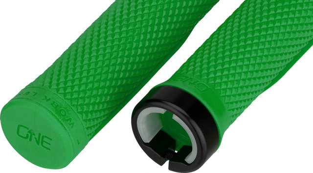 OneUp Components Lock-On Lenkergriffe - green/136 mm