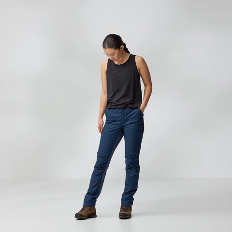 Fjällräven Pantalon femme Abisko Hybrid Trail - navy | XXS