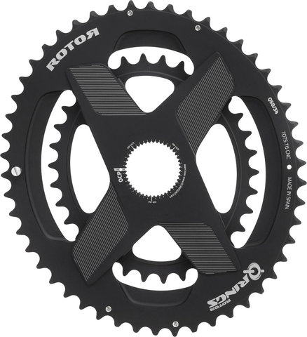 Rotor VEGAST Kurbelgarnitur mit Direct Mount Spidering, Q-Rings - anthrazit | 172,5 mm 34-50 Offset