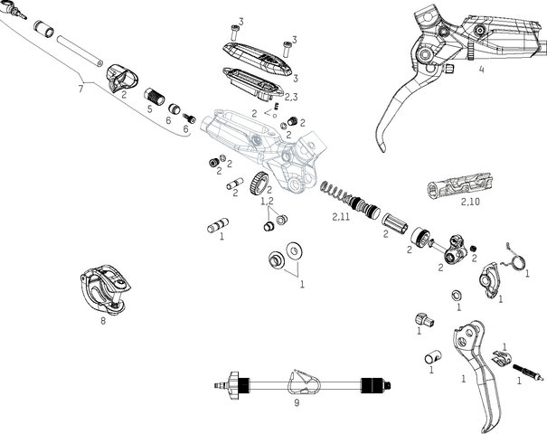 SRAM G2 RSC (A1) Brake Lever Spare Parts (2020) - 6/universal