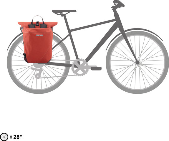 ORTLIEB Vario Plus QL2.2 Rucksack-Fahrradtasche Hybrid - dark chili/26000 ml