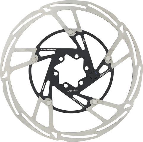Jagwire Pro LR2-E Disc 6-Loch Bremsscheibe mit Magnet - silver-black/203 mm