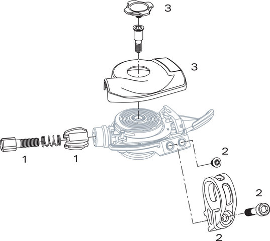 SRAM Piezas de repuesto para palancas de cambios X0 3x9 (2006-2012) - 1/negro-plata