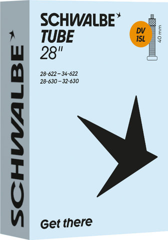 Schwalbe Cámara 15L para 28" - universal | 28-622 a 32-630 | Válvula Dunlop (DV) | 40 mm