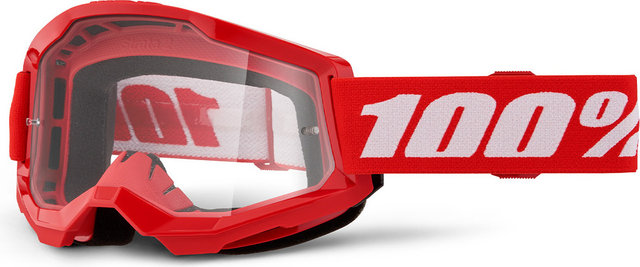 100% Strata 2 Goggle Clear Lens - red | clear