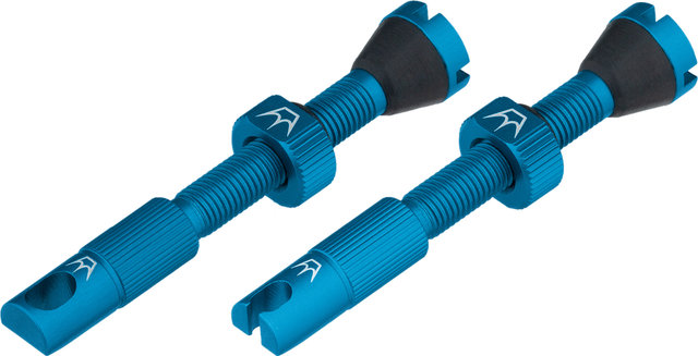 Peaty's Chris King Edition MK2 Tubeless Ventil 2er-Set - turquoise/SV 42 mm