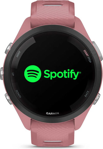 Garmin Forerunner 265S Smartwatch mit Schnellwechsel-Silikon-Armband 18 mm - altrosa-schwarz