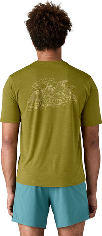 Patagonia Capilene Cool Daily Graphic Lands T-Shirt - wind runner-graze green x-dye/M
