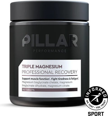 PILLAR Performance Triple Magnesium Nahrungsergänzung Tabletten - 90 Stück - universal