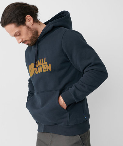 Fjällräven Logo Hoodie - dark navy | L